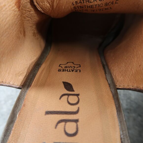 Biala Shoes Women 38 Bootie Wedge Fashion Leather Lace Up Bayley Slingback Olive - Picture 15 of 16